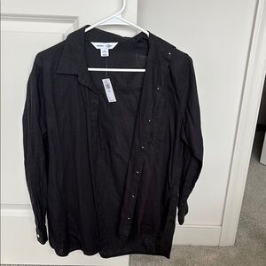 Black Button-Up Shirt Old Navy
